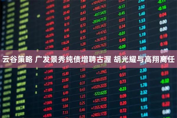 云谷策略 广发景秀纯债增聘古渥 胡光耀与高翔离任